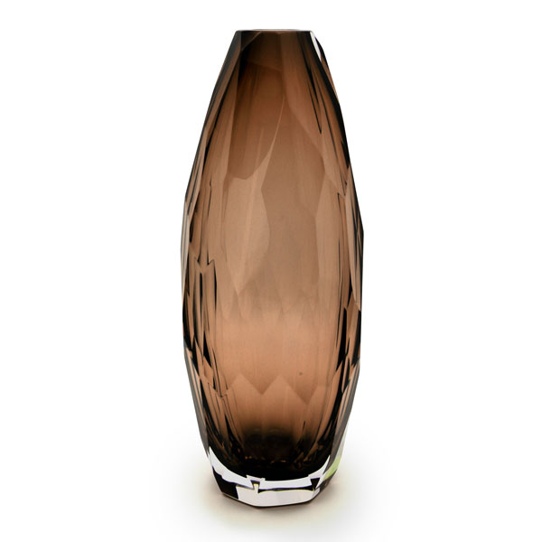 Bullet Vase in Havana hue, Murano Glass craftsmanship by Alessandro Mandruzzato, a timeless piece for sophisticated decor.